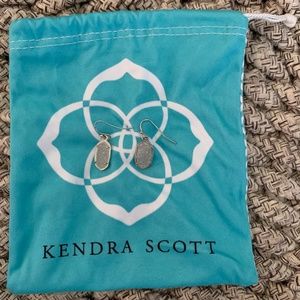 Kendra Scott Silver Drop Earrings-Iridescent Drusy